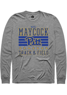 Maya Maycock  Pitt Panthers Grey Rally NIL Striped Long Sleeve T Shirt