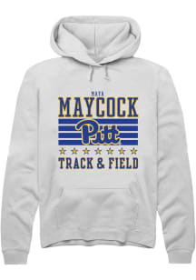 Maya Maycock  Rally Pitt Panthers Mens White NIL Striped Long Sleeve Hoodie