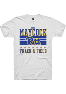 Maya Maycock  Pitt Panthers White Rally NIL Striped Short Sleeve T Shirt