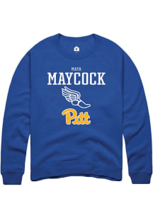 Maya Maycock  Rally Pitt Panthers Mens Blue NIL Sport Icon Long Sleeve Crew Sweatshirt