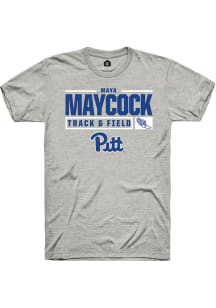 Maya Maycock  Pitt Panthers Ash Rally NIL Stacked Box Short Sleeve T Shirt