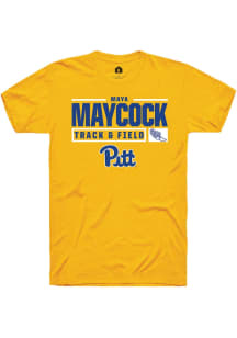 Maya Maycock  Pitt Panthers Gold Rally NIL Stacked Box Short Sleeve T Shirt