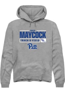 Maya Maycock  Rally Pitt Panthers Mens Graphite NIL Stacked Box Long Sleeve Hoodie