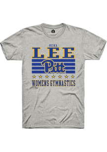 Meika Lee  Pitt Panthers Ash Rally NIL Striped Short Sleeve T Shirt