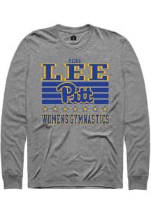 Meika Lee  Pitt Panthers Grey Rally NIL Striped Long Sleeve T Shirt