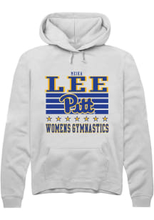 Meika Lee  Rally Pitt Panthers Mens White NIL Striped Long Sleeve Hoodie