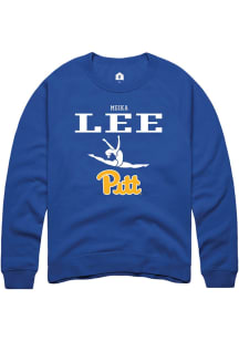 Meika Lee  Rally Pitt Panthers Mens Blue NIL Sport Icon Long Sleeve Crew Sweatshirt