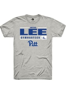 Meika Lee  Pitt Panthers Ash Rally NIL Stacked Box Short Sleeve T Shirt