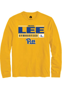 Meika Lee  Pitt Panthers Gold Rally NIL Stacked Box Long Sleeve T Shirt