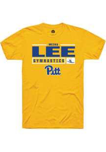 Meika Lee  Pitt Panthers Gold Rally NIL Stacked Box Short Sleeve T Shirt