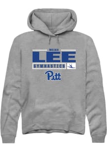 Meika Lee  Rally Pitt Panthers Mens Graphite NIL Stacked Box Long Sleeve Hoodie
