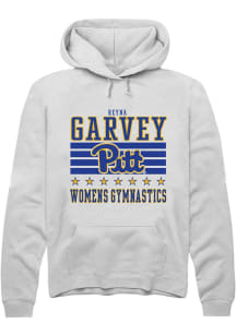 Reyna Garvey  Rally Pitt Panthers Mens White NIL Striped Long Sleeve Hoodie
