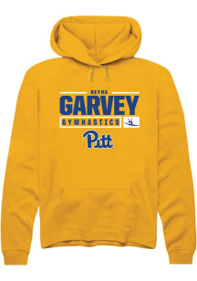 Reyna Garvey  Rally Pitt Panthers Mens Gold NIL Stacked Box Long Sleeve Hoodie