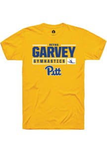 Reyna Garvey  Pitt Panthers Gold Rally NIL Stacked Box Short Sleeve T Shirt