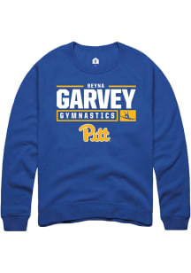 Reyna Garvey  Rally Pitt Panthers Mens Blue NIL Stacked Box Long Sleeve Crew Sweatshirt