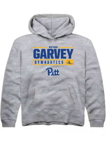 Reyna Garvey  Rally Pitt Panthers Youth Grey NIL Stacked Box Long Sleeve Hoodie