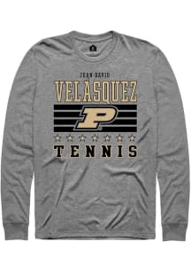Juan David Velásquez  Purdue Boilermakers Grey Rally NIL Striped Long Sleeve T Shirt