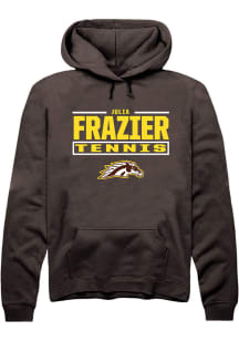 Julia Frazier  Rally Western Michigan Broncos Mens Brown NIL Stacked Box Long Sleeve Hoodie