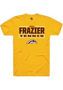 Julia Frazier  Western Michigan Broncos Gold Rally NIL Stacked Box Short Sleeve T Shirt