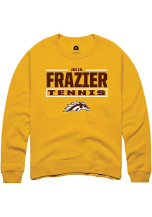 Julia Frazier  Rally Western Michigan Broncos Mens Gold NIL Stacked Box Long Sleeve Crew Sweatshir..