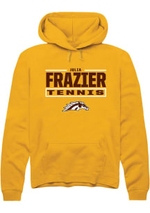 Julia Frazier  Rally Western Michigan Broncos Mens Gold NIL Stacked Box Long Sleeve Hoodie