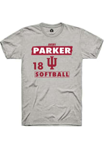 Avery Parker  Indiana Hoosiers Ash Rally NIL Striped Short Sleeve T Shirt