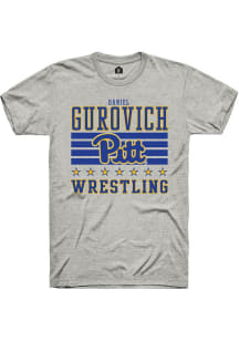 Daniel Gurovich  Pitt Panthers Ash Rally NIL Striped Short Sleeve T Shirt