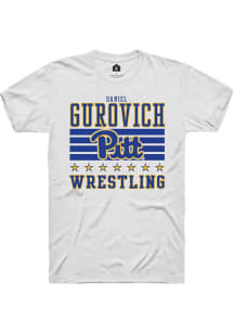 Daniel Gurovich  Pitt Panthers White Rally NIL Striped Short Sleeve T Shirt