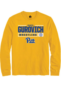 Daniel Gurovich  Pitt Panthers Gold Rally NIL Stacked Box Long Sleeve T Shirt