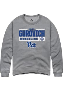 Daniel Gurovich  Rally Pitt Panthers Mens Graphite NIL Stacked Box Long Sleeve Crew Sweatshirt