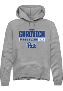 Daniel Gurovich  Rally Pitt Panthers Mens Graphite NIL Stacked Box Long Sleeve Hoodie