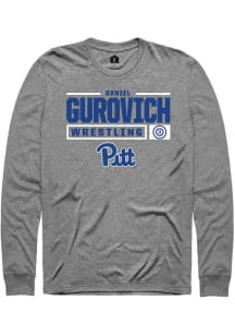 Daniel Gurovich  Pitt Panthers Graphite Rally NIL Stacked Box Long Sleeve T Shirt