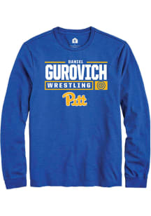 Daniel Gurovich  Pitt Panthers Blue Rally NIL Stacked Box Long Sleeve T Shirt