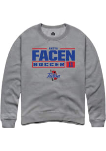 Aniya Facen  Rally Tulsa Golden Hurricane Mens Graphite NIL Stacked Box Long Sleeve Crew Sweatshir..