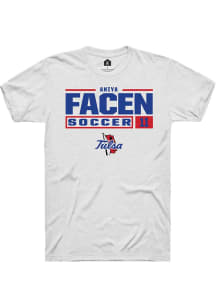 Aniya Facen  Tulsa Golden Hurricane White Rally NIL Stacked Box Short Sleeve T Shirt
