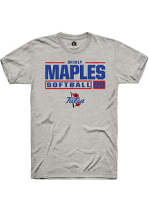 Brinly Maples  Tulsa Golden Hurricane Ash Rally NIL Stacked Box Short Sleeve T Shirt