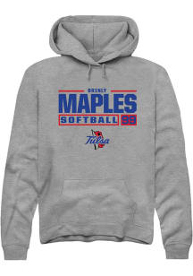 Brinly Maples  Rally Tulsa Golden Hurricane Mens Graphite NIL Stacked Box Long Sleeve Hoodie