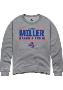 Carson Miller  Rally Tulsa Golden Hurricane Mens Graphite NIL Stacked Box Long Sleeve Crew Sweatsh..