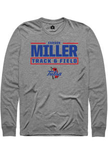 Carson Miller  Tulsa Golden Hurricane Graphite Rally NIL Stacked Box Long Sleeve T Shirt