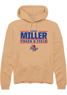 Carson Miller  Rally Tulsa Golden Hurricane Mens Gold NIL Stacked Box Long Sleeve Hoodie