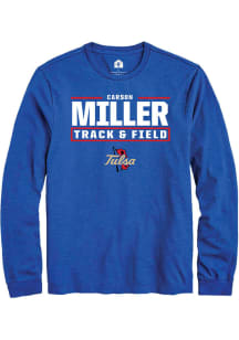Carson Miller  Tulsa Golden Hurricane Blue Rally NIL Stacked Box Long Sleeve T Shirt