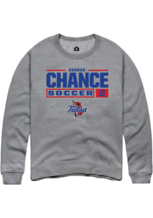 Hannah Chance  Rally Tulsa Golden Hurricane Mens Graphite NIL Stacked Box Long Sleeve Crew Sweatsh..