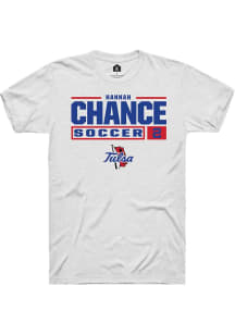 Hannah Chance  Tulsa Golden Hurricane White Rally NIL Stacked Box Short Sleeve T Shirt