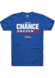 Hannah Chance  Tulsa Golden Hurricane Blue Rally NIL Stacked Box Short Sleeve T Shirt
