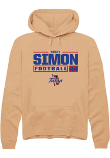 Henry Simon  Rally Tulsa Golden Hurricane Mens Gold Football NIL Stacked Box Long Sleeve Hoodie