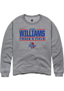 Jayden Williams  Rally Tulsa Golden Hurricane Mens Graphite NIL Stacked Box Long Sleeve Crew Sweat..
