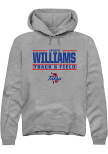 Jayden Williams  Rally Tulsa Golden Hurricane Mens Graphite NIL Stacked Box Long Sleeve Hoodie