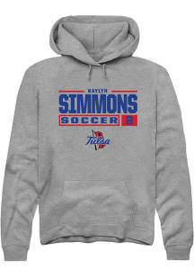 Kaylyn Simmons  Rally Tulsa Golden Hurricane Mens Graphite NIL Stacked Box Long Sleeve Hoodie