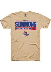 Kaylyn Simmons  Tulsa Golden Hurricane Tan Rally NIL Stacked Box Short Sleeve T Shirt