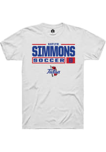 Kaylyn Simmons  Tulsa Golden Hurricane White Rally NIL Stacked Box Short Sleeve T Shirt